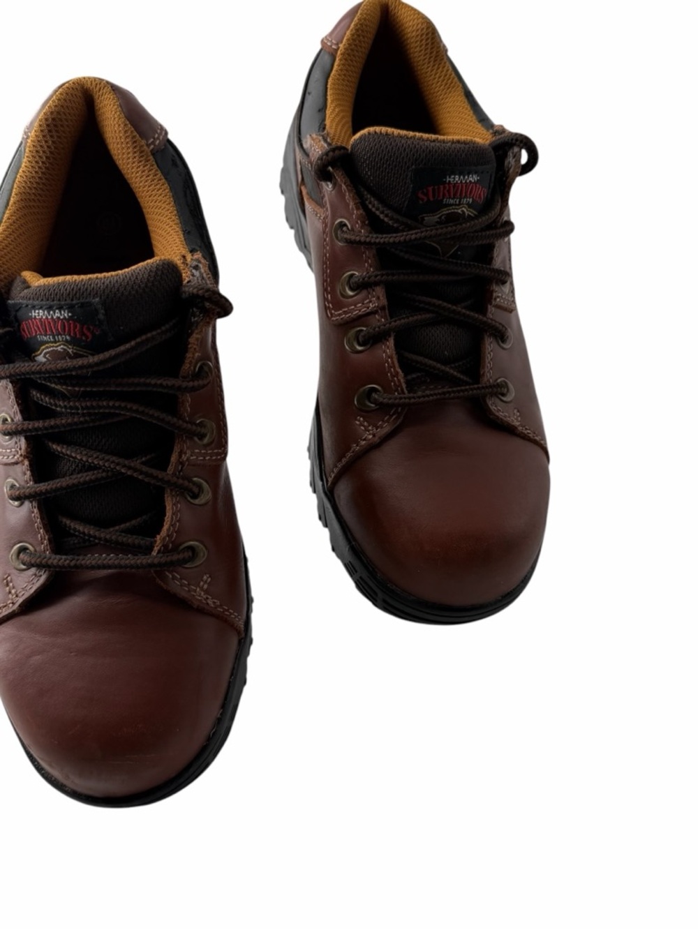 Herman Survivors Raylen Steel Toe Leather Work Shoes Boots Brown Womens Size 6.5